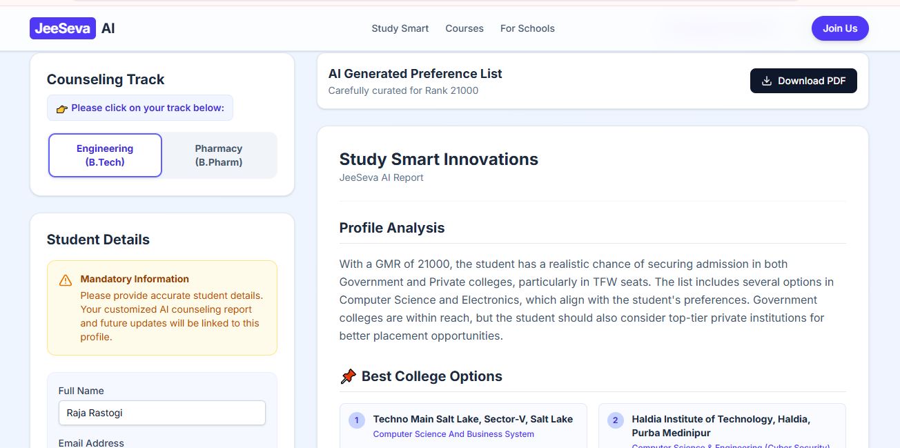 JeeSeva AI | by Study Smart Innovations